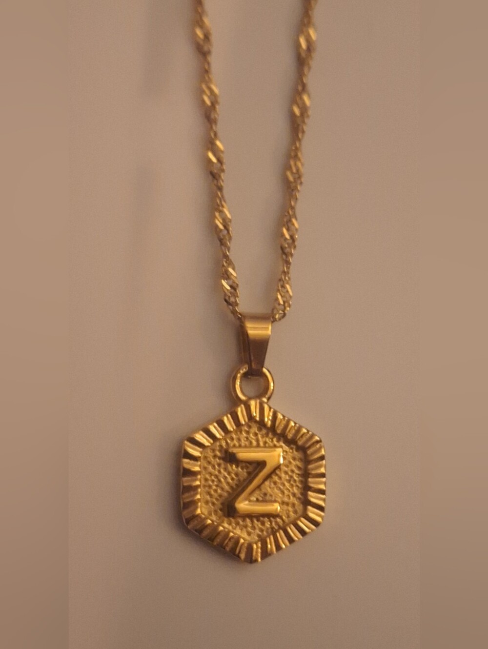 Oak & Ivy Boutique Stainless Gold Tone Z Initial Adjustable Necklace NWOT